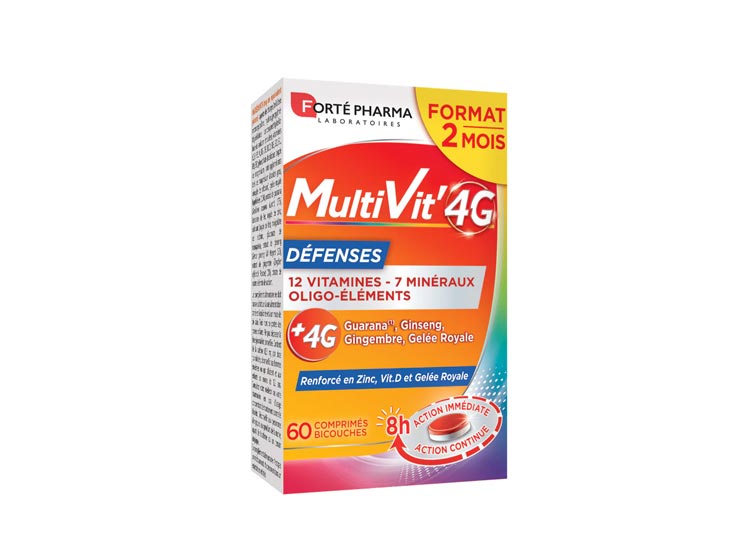 Forté Pharma Multivit'4G Défenses - 60 comprimés