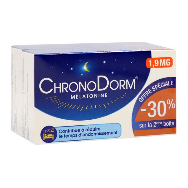 ChronoDorm mélatonine 1.9mg - 2x30 comprimés