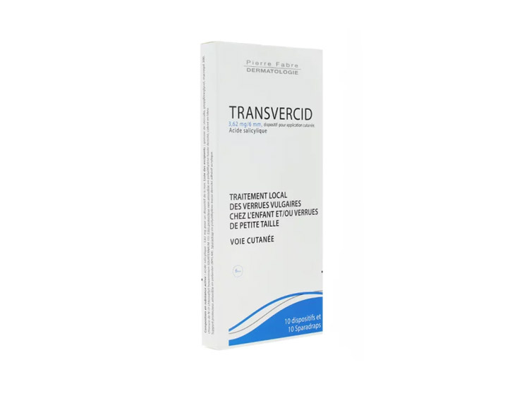 Transvercid Acide salicylique 3,62mg/6mm - 10 pansements