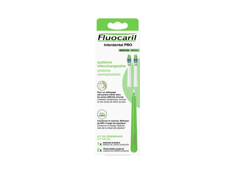 Fluocaril Brosse à dents Interdental Pro à tête remplaçable - Médium