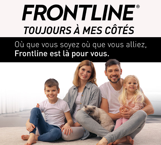 Famille qui utilise Frontline Combo anti-puce pour son chat