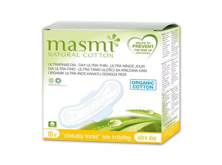 Masmi serviettes hygiéniques 100% coton BIO - 10 serviettes