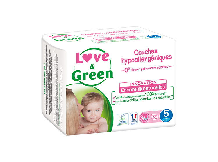 Love & Green Couches écologiques Taille 5 - 40 couches - Pharmacie en ligne