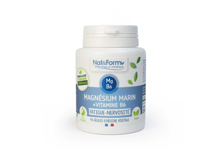 Magnésium marin + vitamine B6 - 40 gélules