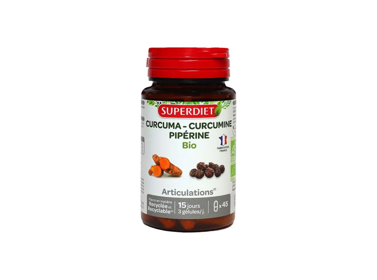 Superdiet Curcuma Curcumine Pipérine Bio - 45 gélules