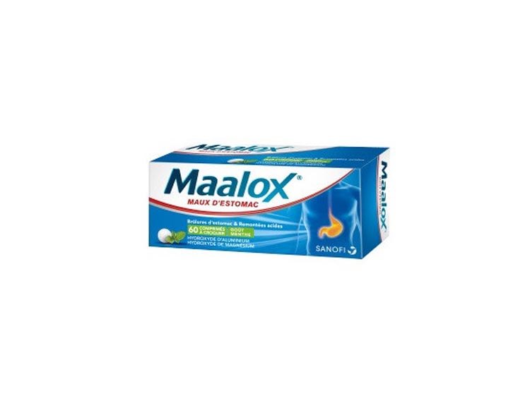 Maalox Maux d'estomac goût menthe - 60 comprimés à croquer