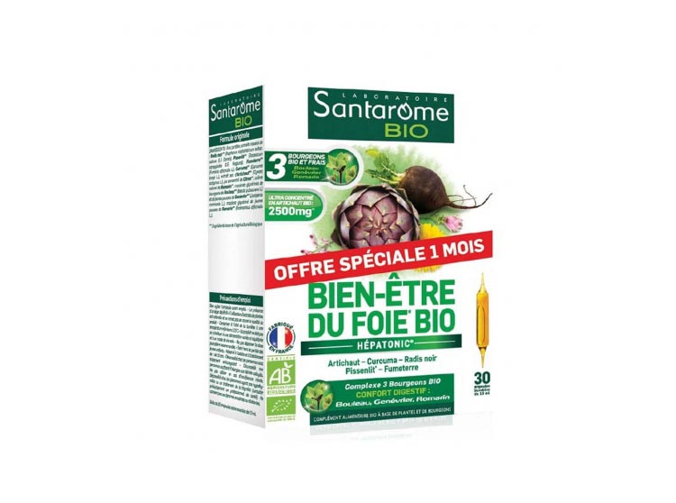 Santarome Bien-être du Foie BIO - 30 ampoules de 10ml