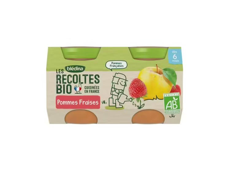 Blédina Les Récoltes Bio Petit Pot Pommes Fraises - 2x130g