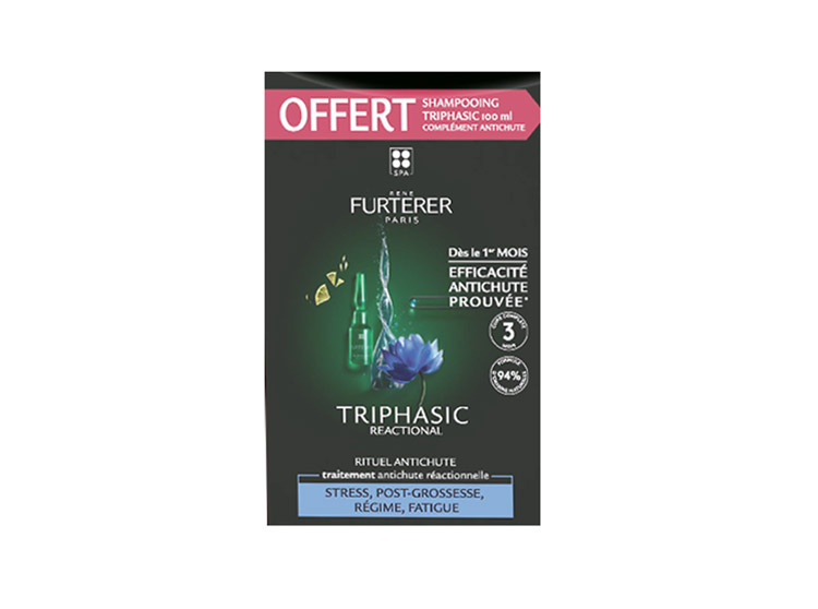 René Furterer Triphasic reactionnal + Shampooing Triphasic stimulant 100 ml OFFERT