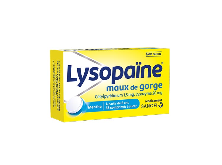 Lysopaïne Maux de gorge - 36 comprimés à sucer