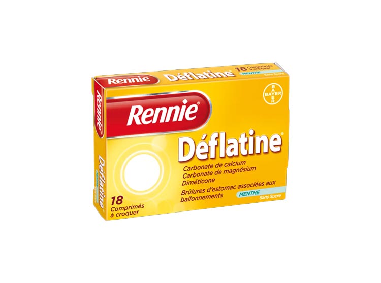 Rennie Deflatine - 18 comprimés à croquer