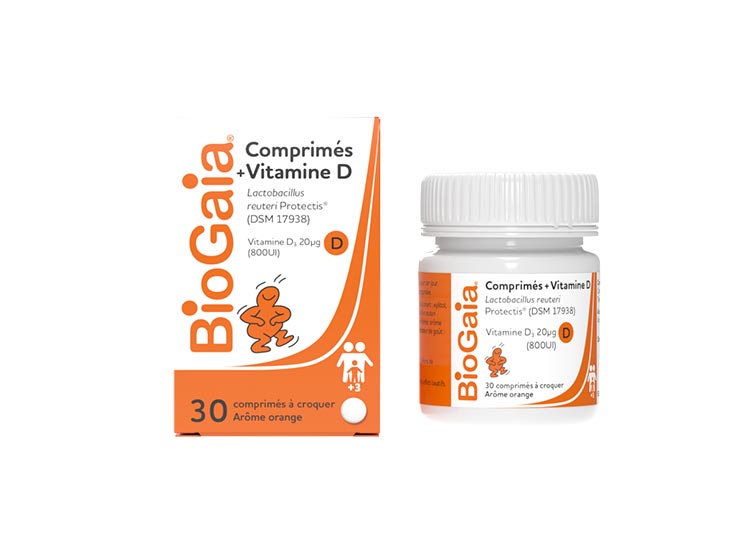 BioGaia comprimés vitamine D 20µg (800 UI) - 30 comprimés