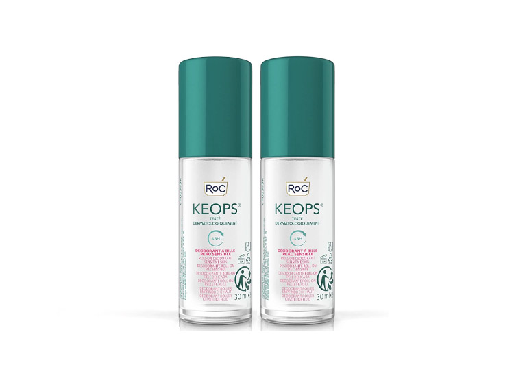 Roc Keops Déodorant sensitive Soins à bille peau fragile - 2x30ml
