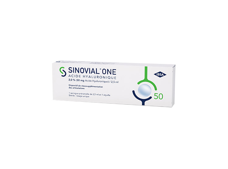 Sinovial One 2% Injection d'acide hyaluronique - 1 seringue préremplie de 2,5ml