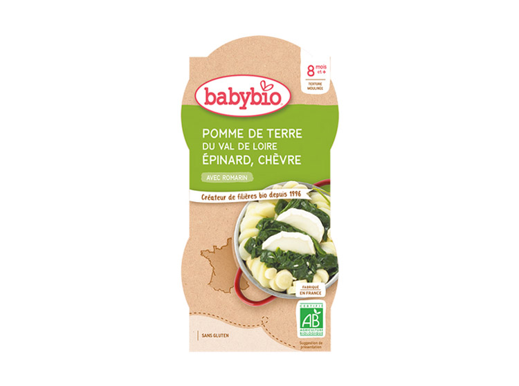 Babybio Pomme de terre du Val de Loire épinard chèvre BIO - 2x200g
