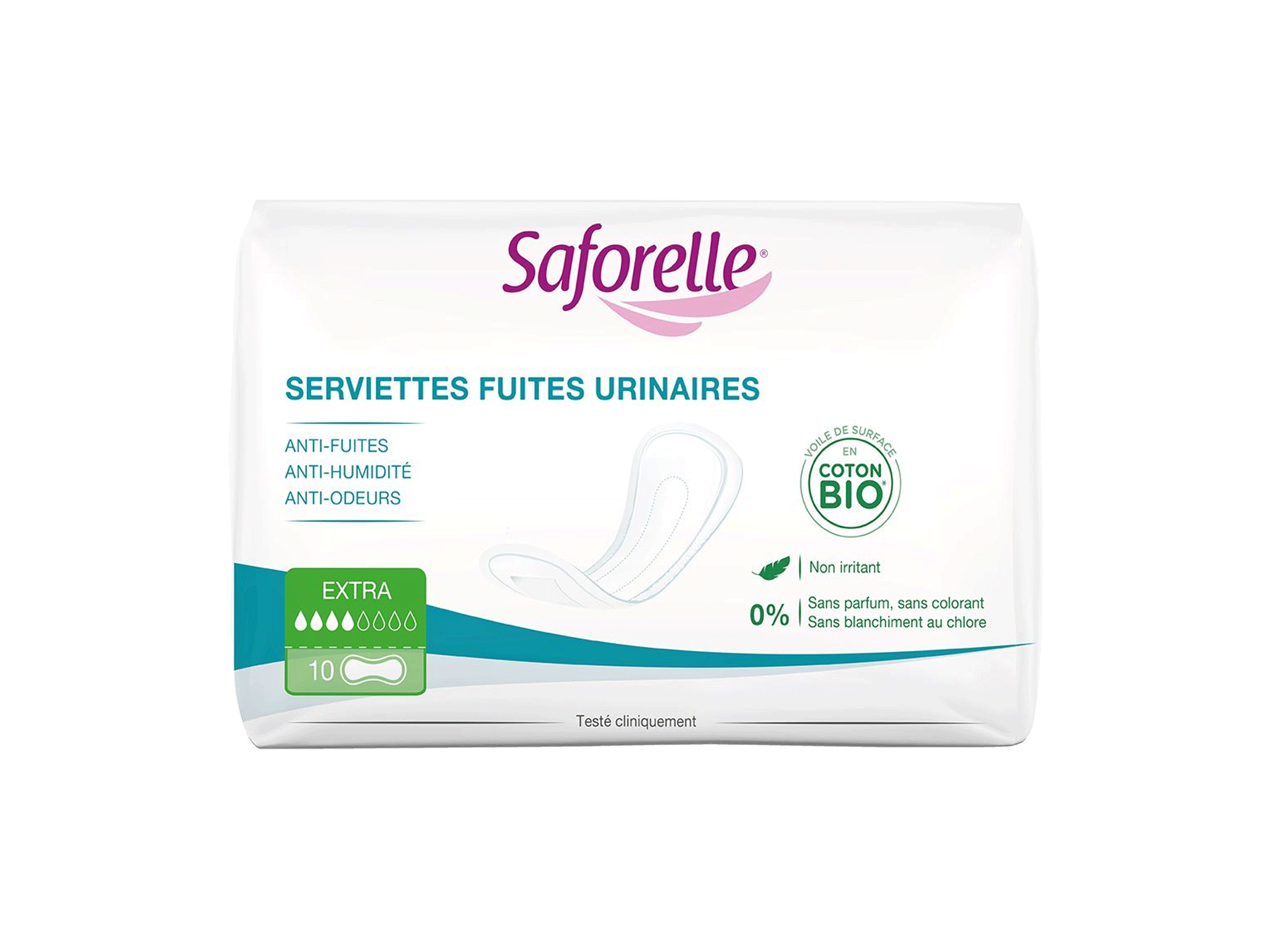 Saforelle Serviettes fuites urinaires Extra - 10 serviettes