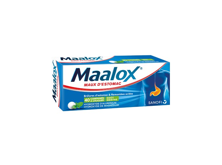 Maalox Maux d'estomac goût menthe - 40 comprimés à croquer