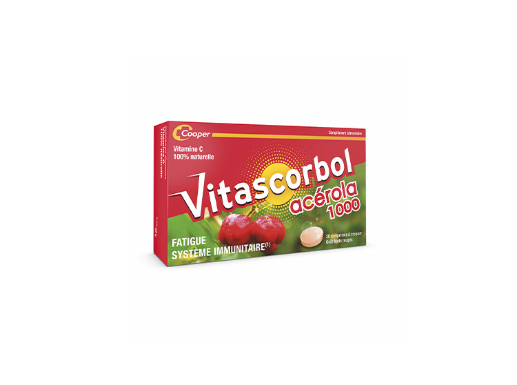 Vitascorbol Acérola 1000 - 30 comprimés à croquer