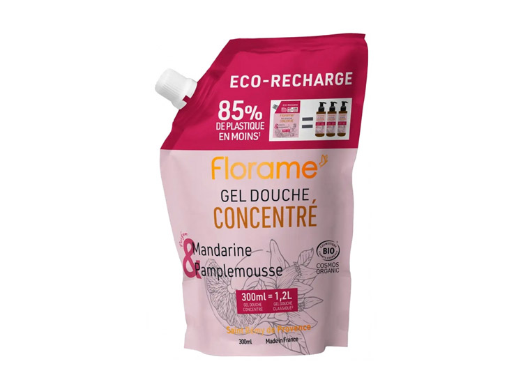 Florame Gel Douche concentré  Mandarine & Pamplemousse Eco-Recharge BIO - 300ml