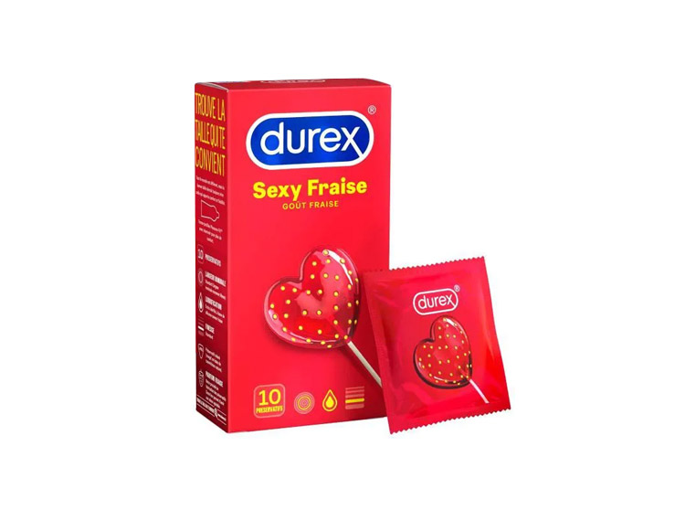 Durex Sexy Fraise - 10 préservatifs