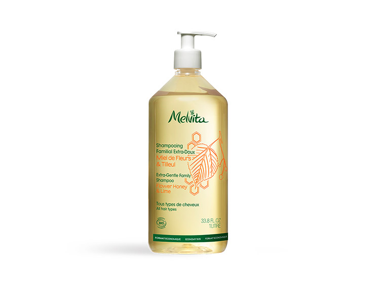 Melvita Shampooing Familial Extra-Doux Miel de Fleurs Tilleul  BIO - 1L